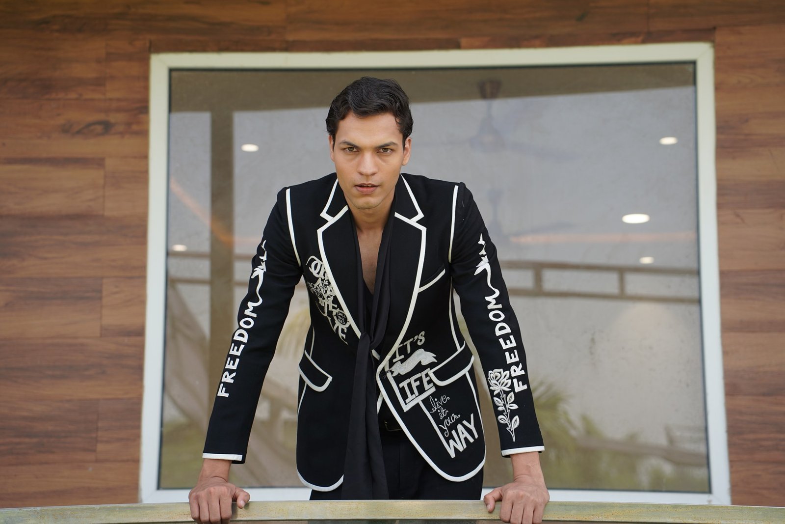 Freedom hand-painted statement jacket