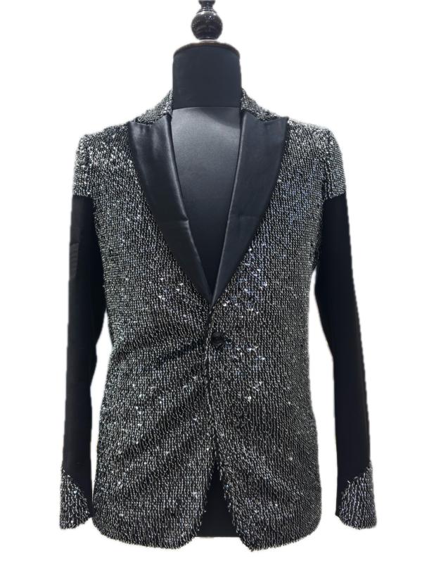 Charcoal Crystal-Panel Tuxedo — detail