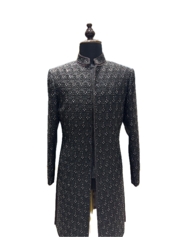 Graphite Textured Sherwani