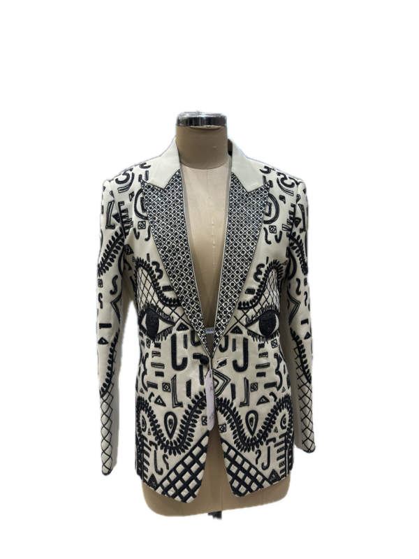 Ivory Baroque Brocade Jacket — detail