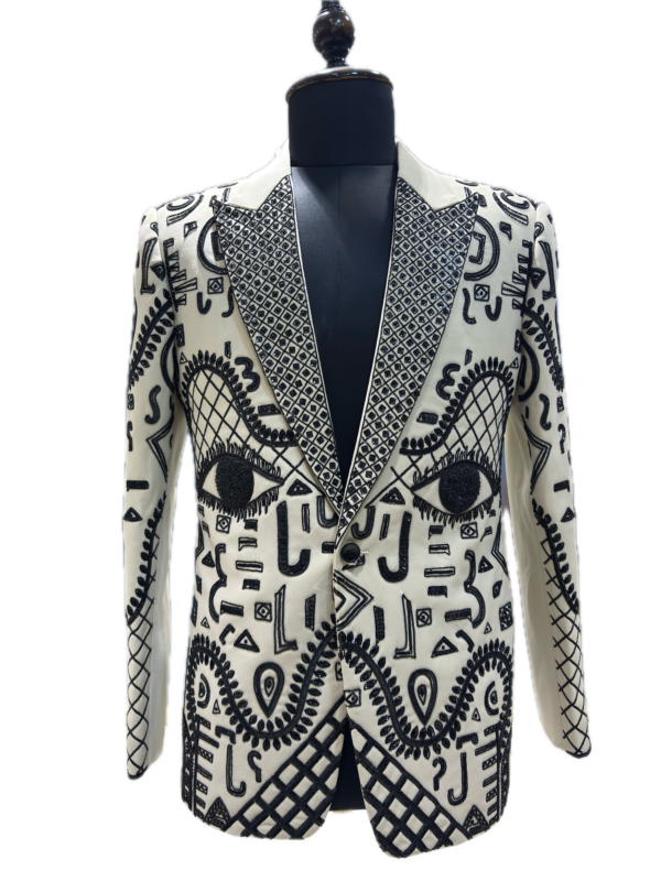 Ivory Paisley Damask Tuxedo