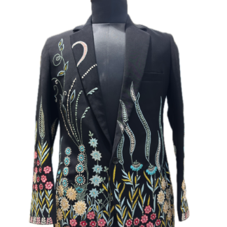 Noir Botanical Embroidered Tuxedo