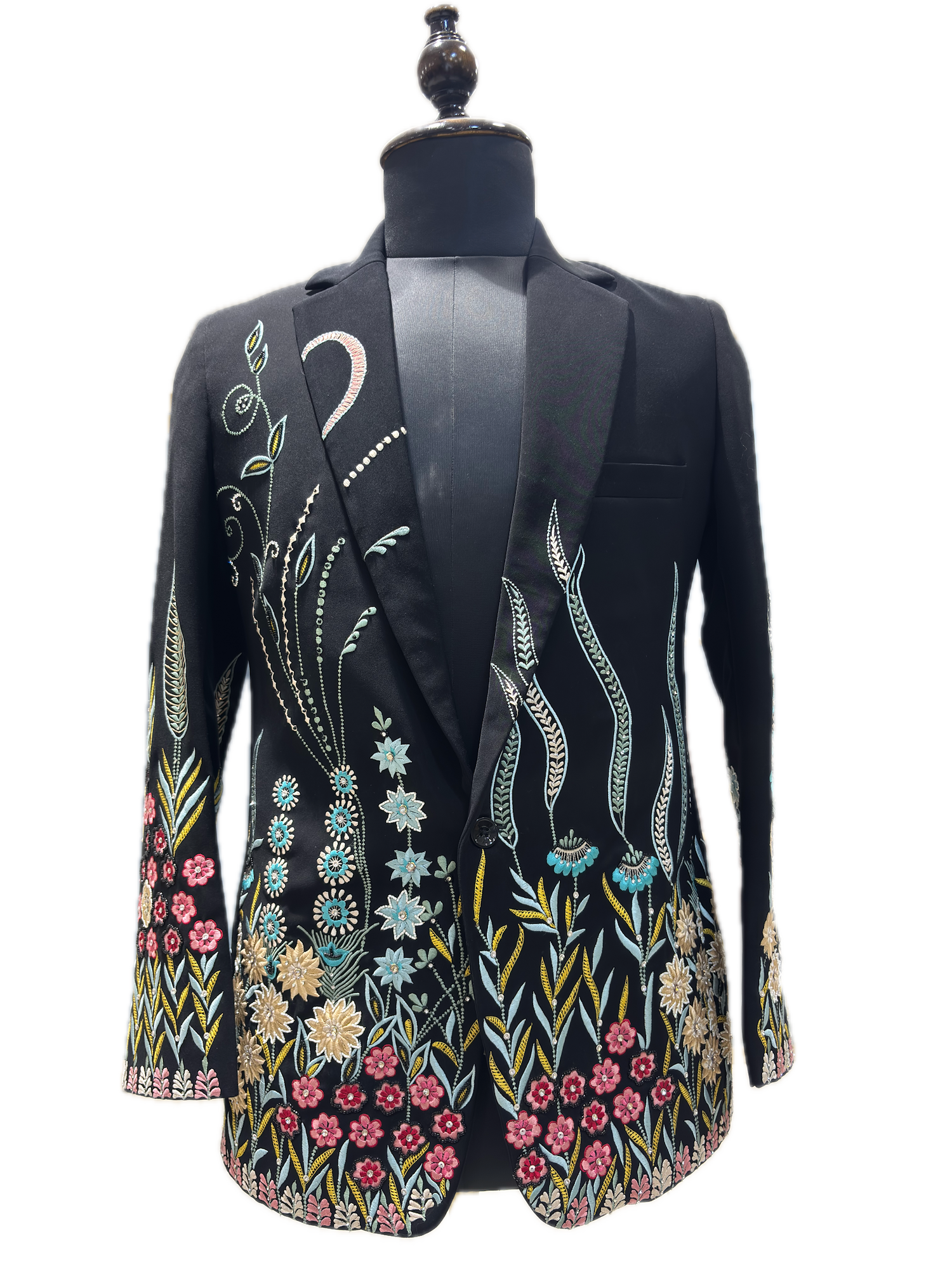 Noir Botanical Embroidered Tuxedo