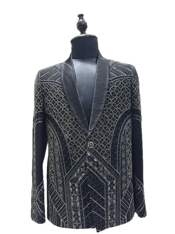 Onyx Crystal Shawl-Lapel Tuxedo